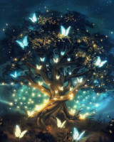 Drugeliai ant medžio 40x50 cm