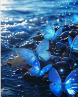 Mėlyni drugeliai 30x40 cm