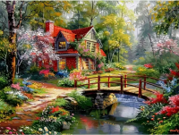 Skaista māja mežā 30x40 cm