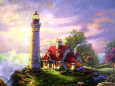 Bāka ar sarkanu māju 30x40 cm