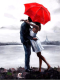 Red Umbrella 30x40 cm