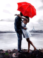 Red Umbrella 30x40 cm