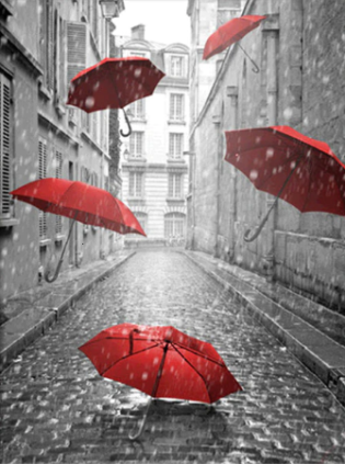 Umbrellas On the Street 30x40 cm