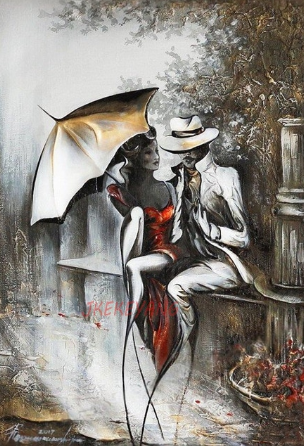 Portrait with Umbrella 30x40 cm