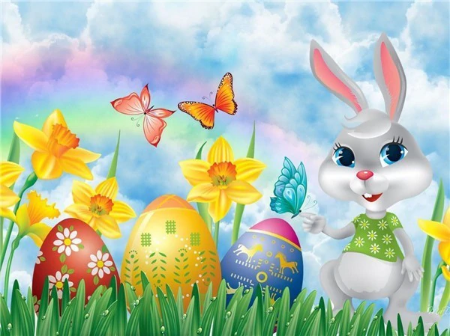 Easter eggs with bunny 30x40 cm