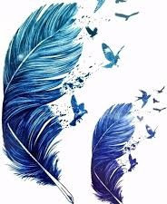 Blue Feathers 30x42 cm