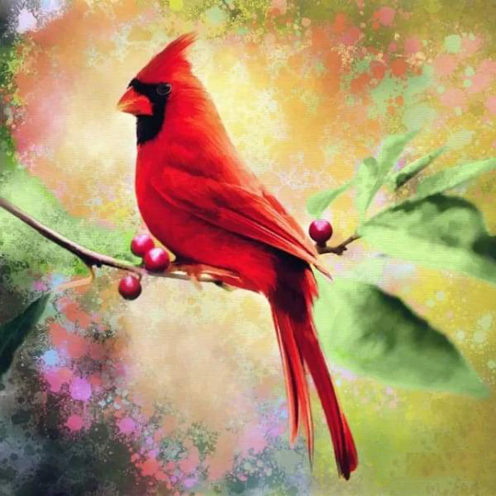 Bird on a Branch 40x40 cm