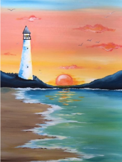 Lighthouse on the Shore 30x40 cm