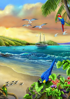 Ship on the Shore 30x40 cm