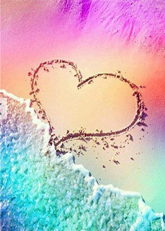Heart on a Colorful Beach 30x40 cm