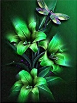 Zaļie ziedi 25x30 cm