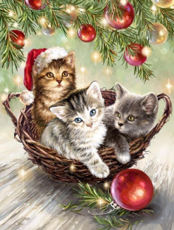 Cats in a Basket 30x40 cm