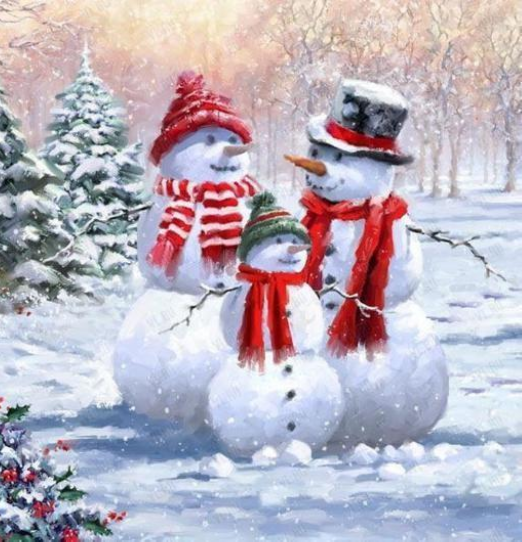 Snowmen 30x28 cm