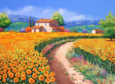 Yellow field 40x30 cm