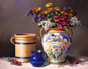 Flowers in a vase 40x30 cm