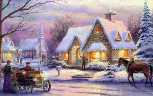 Winter house 50x30 cm