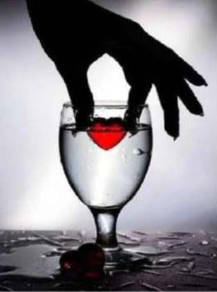 Heart in glass 30x40 cm