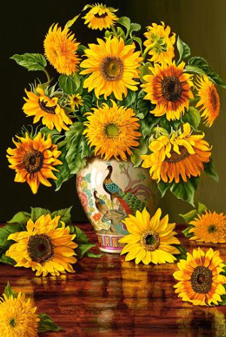 Sunflowers in a vase 40x50 cm