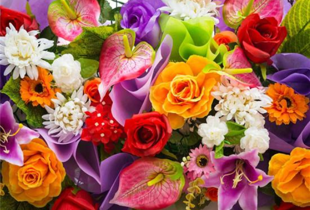 Colorful flowers 60x40 cm