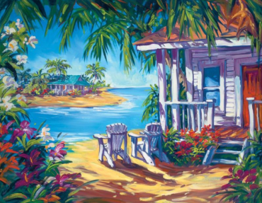 Namas prie jūros 30x40 cm