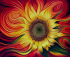 Colorful sunflower 35x45 cm