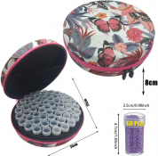 Storage box for acrylic diamonds 60 pcs, round, pink