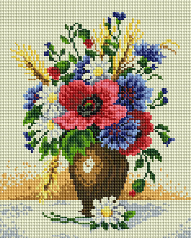Flowers in a vase - framed 30x40 cm