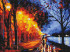 Autumn Street - framed 30x40 cm