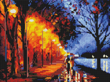 Autumn Street - framed 30x40 cm