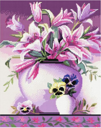 Gėlės vazoje - įrėmintos 40x50 cm