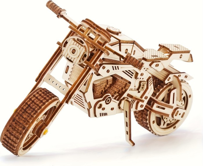 3D wooden puzzle - motorbike