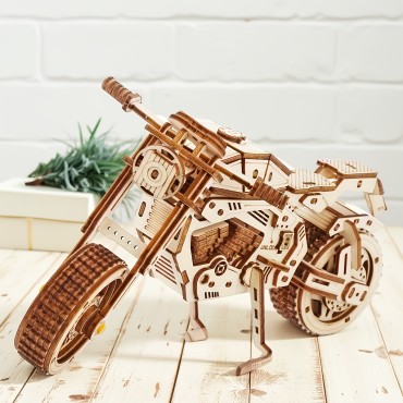 3D wooden puzzle - motorbike
