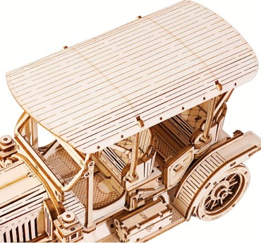 3D Wooden Car Puzzle – Vintage Model
