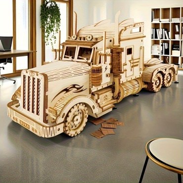 3D Puidust Pusle „Veoauto”