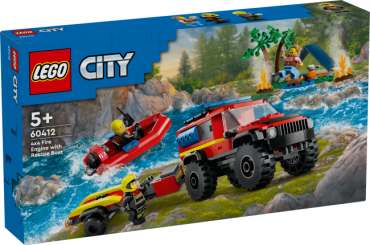 60412 LEGO City 4x4 Ugunsdzēsēju auto ar glābšanas laivu