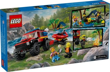 60412 LEGO City 4x4 tuletõrjeauto koos päästepaadiga