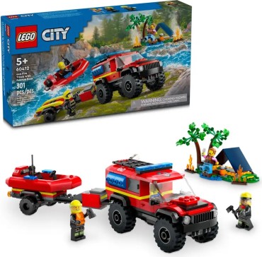60412 LEGO City 4x4 Ugunsdzēsēju auto ar glābšanas laivu