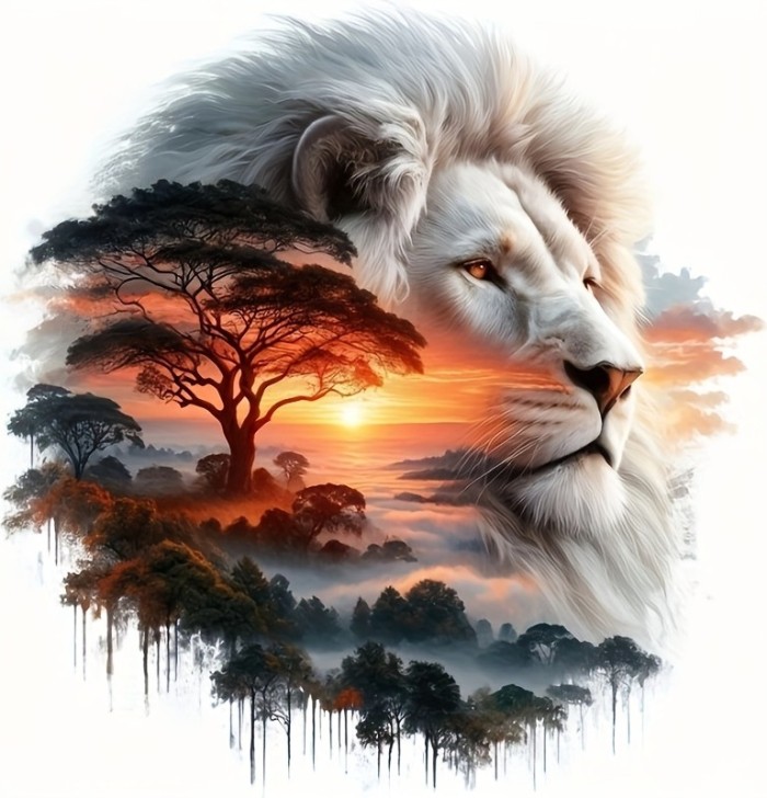 Lion at Sunset 30x30 cm