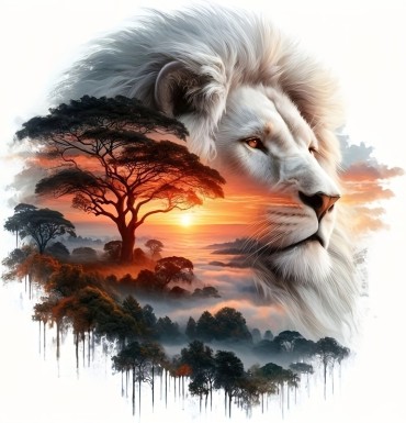 Lion at Sunset 30x30 cm