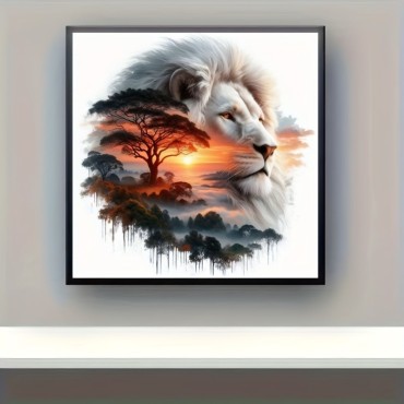 Lion at Sunset 30x30 cm
