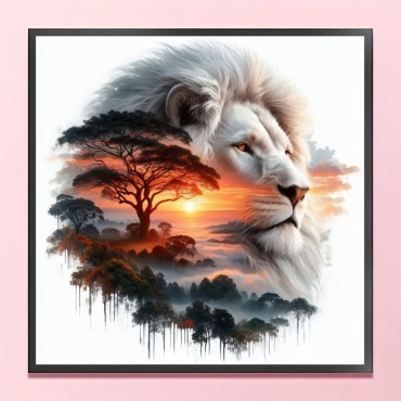 Lion at Sunset 30x30 cm