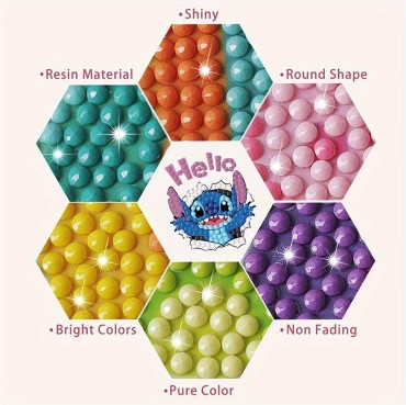 Diamond Painting Sticker Set “Stitch” – 12 pcs