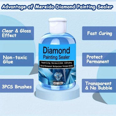 Diamond Painting Protective Sealer with Brush 120 ml