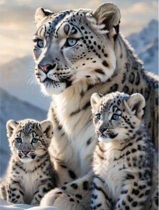 Snow Leopard 30x40 cm