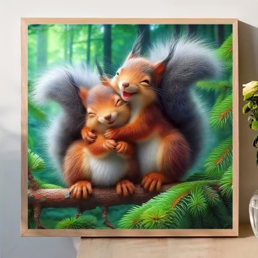 Hugging Squirrels 40x40 cm