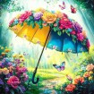Colorful Floral Umbrella 30x30 cm