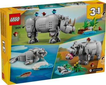31171 LEGO Creator Wild Animals: Majestic Rhino with Birds