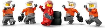 60443 LEGO City F1® remonto punktas, mechanikai ir Ferrari automobilis