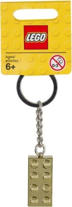 850808 LEGO Zelta 2x4 izciļņu klucītis - atslēgu piekariņš