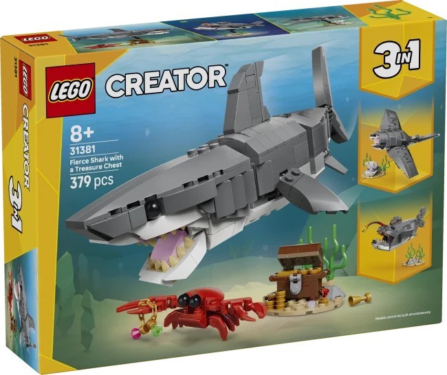 31381 LEGO Creator Nuožmus ryklys su lobių skrynia